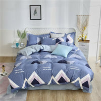 HKM-988755 Washed Cotton Four-Piece Bedding Set with Bed Cover and Pillowcases in Various Sizes