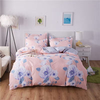 HKM-988755 Washed Cotton Four-Piece Bedding Set with Bed Cover and Pillowcases in Various Sizes