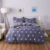 HKM-988755 Washed Cotton Four-Piece Bedding Set with Bed Cover and Pillowcases in Various Sizes