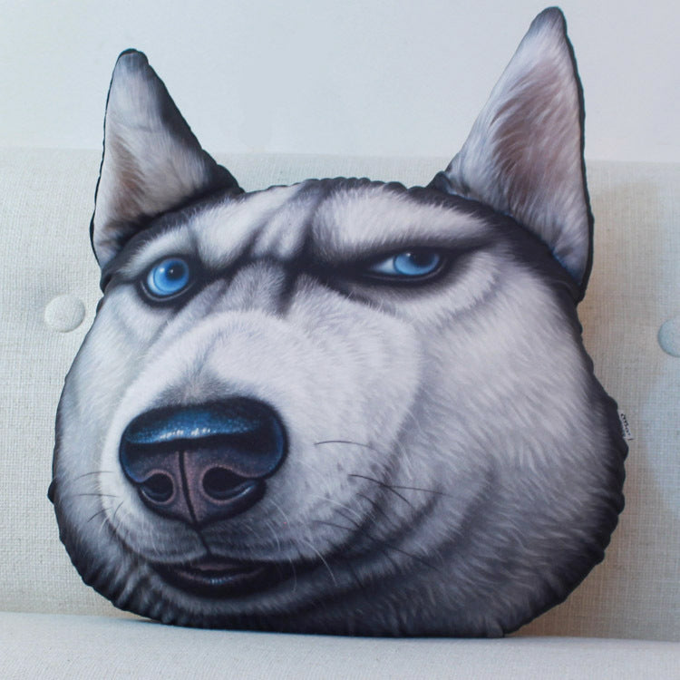 HKM-988883 Creative Cartoon Husky Dog Pillow Cushion - Large 50x60cm Plush Filling