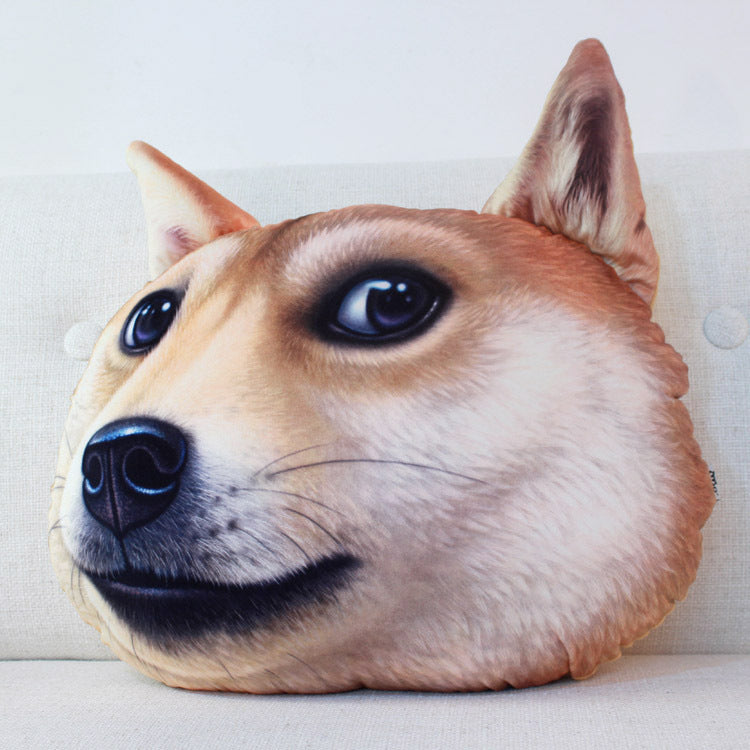 HKM-988883 Creative Cartoon Husky Dog Pillow Cushion - Large 50x60cm Plush Filling