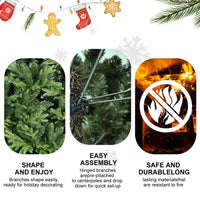 HKM-988883 PVC Christmas Tree - Green Automatic Hybrid with Steel Wire, Available in 4ft, 5ft, 6.5ft, and 7.5ft Sizes