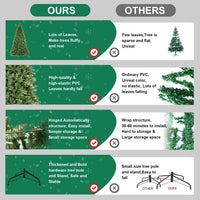 HKM-988883 PVC Christmas Tree - Green Automatic Hybrid with Steel Wire, Available in 4ft, 5ft, 6.5ft, and 7.5ft Sizes