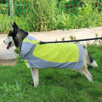 HKM-989075 Color Block Big Dog Raincoat - Breathable Outdoor Jacket in Yellow & Green