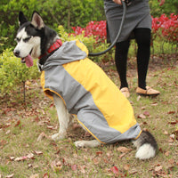 HKM-989075 Color Block Big Dog Raincoat - Breathable Outdoor Jacket in Yellow & Green