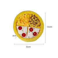 HKM-989075 Durable Plush Pizza Sniffing Mat for Pets - 50cm Diameter