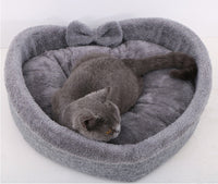 HKM-989139 Heart Shape Soft Cozy Cat Pet Bed For Large Small Puppy Dog Cute Warm Cushion Litter Nest Basket Kennel Kitten House Accessories