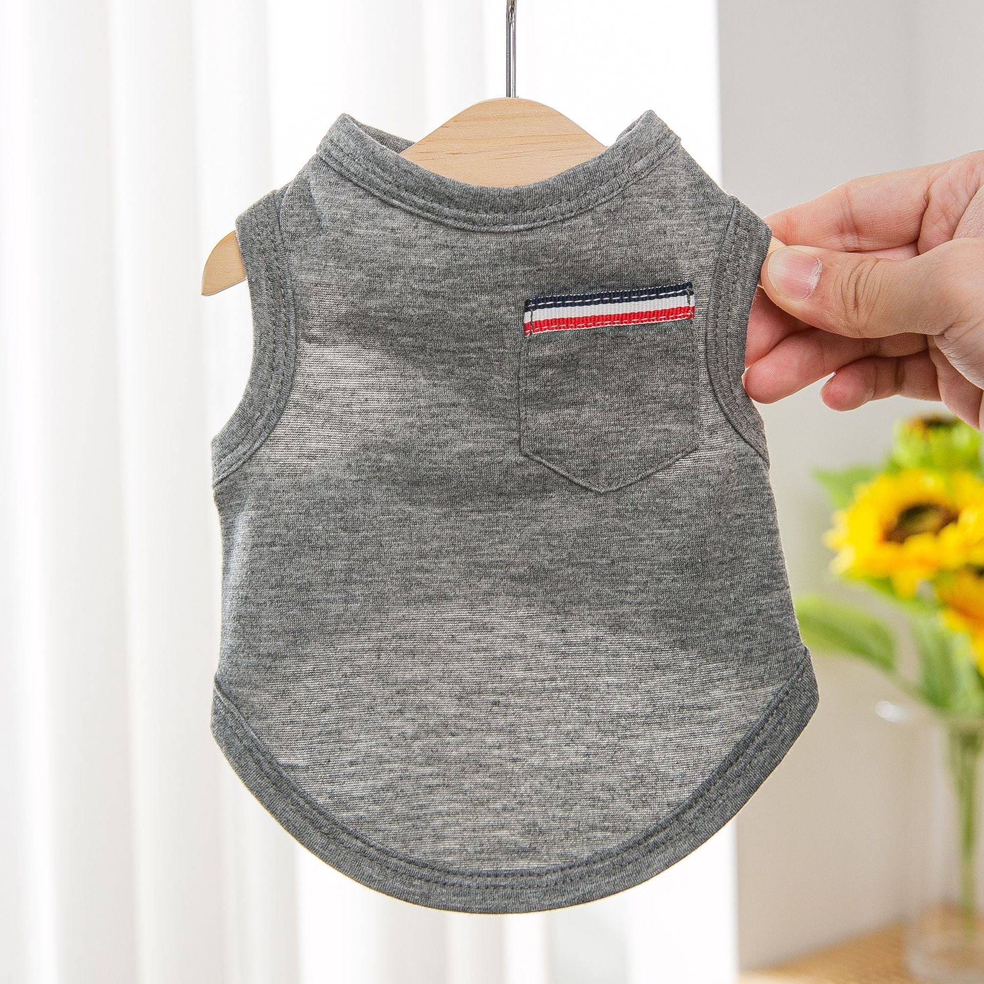 HKM-989203 Casual Small Dog Vest in Yellow, Gray, or Green - Multiple Sizes Available