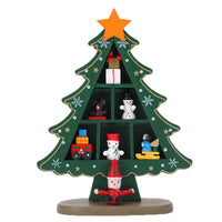 HKM-989203 Wooden Christmas Tree Scene Ornaments for Festive Decoration - Two Sizes Available