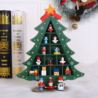 HKM-989203 Wooden Christmas Tree Scene Ornaments for Festive Decoration - Two Sizes Available