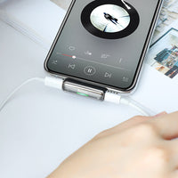 HKM-989331 Dual Lightning Digital Audio Converter for Apple Devices - Model LS27, Supports Charging and Headphone Control