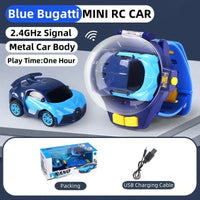 HKM-989587 Mini Electric Alloy Remote Control Car for Kids - 2.4G Watch Style Racing Toy