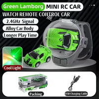 HKM-989587 Mini Electric Alloy Remote Control Car for Kids - 2.4G Watch Style Racing Toy