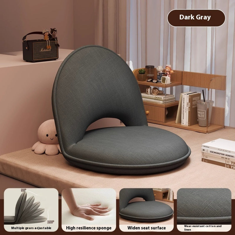 HKM-989651 Folding Backrest Chair in Soft Corduroy or Cotton-Linen for Living Room Use