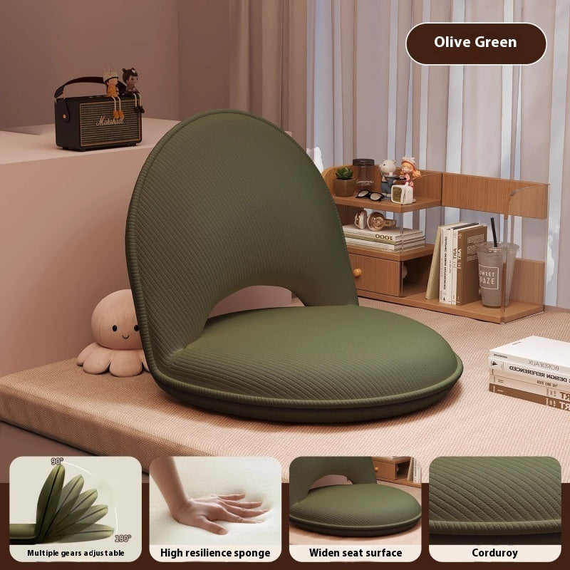 HKM-989651 Folding Backrest Chair in Soft Corduroy or Cotton-Linen for Living Room Use