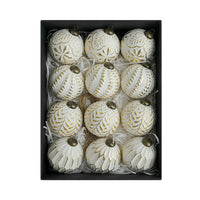 HKM-989715 8cm Antique Style Christmas Ball Ornaments - 12 Pack in Gold, Silver, Green, and Black