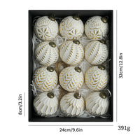 HKM-989715 8cm Antique Style Christmas Ball Ornaments - 12 Pack in Gold, Silver, Green, and Black