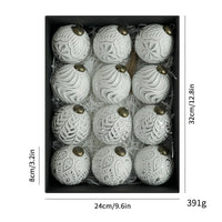 HKM-989715 8cm Antique Style Christmas Ball Ornaments - 12 Pack in Gold, Silver, Green, and Black