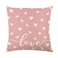 HKM-989715 Plaid Heart Print Pillow Cover for Valentine's Day - 45x45cm
