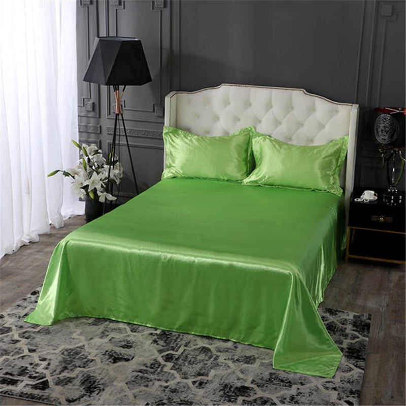 HKM-989907 Silk-like Pure Ice Bed Linen Set - Soft Polyester Fiber Bedding in Various Sizes