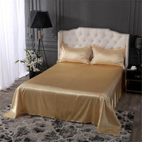 HKM-989907 Silk-like Pure Ice Bed Linen Set - Soft Polyester Fiber Bedding in Various Sizes