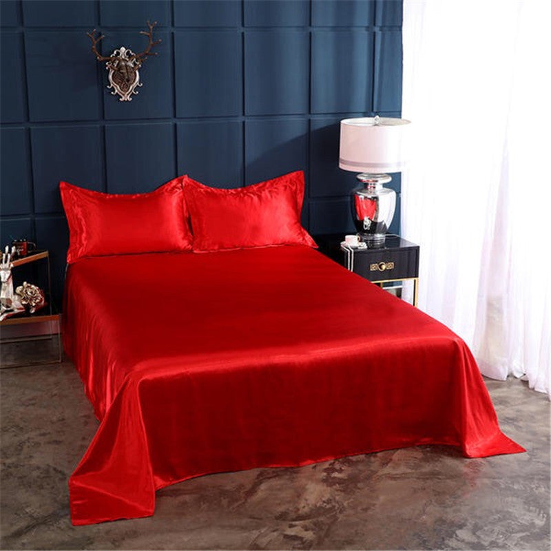 HKM-989907 Silk-like Pure Ice Bed Linen Set - Soft Polyester Fiber Bedding in Various Sizes