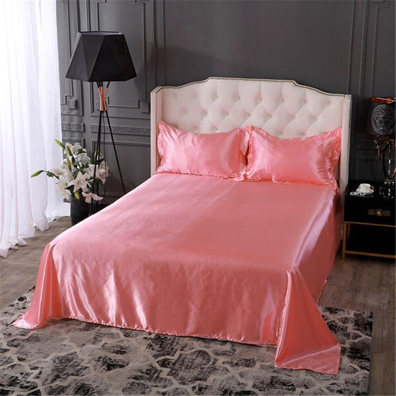 HKM-989907 Silk-like Pure Ice Bed Linen Set - Soft Polyester Fiber Bedding in Various Sizes