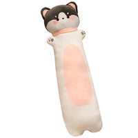 HKM-990035 Cartoon Animal Strip Sleeping Pillow in Cat, Rabbit, Husky, Monkey, and Fox Designs
