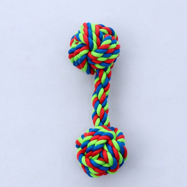 HKM-990035 Cotton Rope Dog Toy - Colorful Chew and Play Tool for Pets