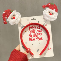 HKM-990035 Festive Children's Hair Accessories Headband with Snowflakes, Elks, and Santa Claus for Holiday Dress-Up