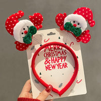 HKM-990035 Festive Children's Hair Accessories Headband with Snowflakes, Elks, and Santa Claus for Holiday Dress-Up