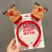 HKM-990035 Festive Children's Hair Accessories Headband with Snowflakes, Elks, and Santa Claus for Holiday Dress-Up