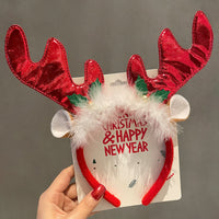 HKM-990035 Festive Children's Hair Accessories Headband with Snowflakes, Elks, and Santa Claus for Holiday Dress-Up
