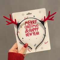 HKM-990035 Festive Children's Hair Accessories Headband with Snowflakes, Elks, and Santa Claus for Holiday Dress-Up