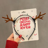 HKM-990035 Festive Children's Hair Accessories Headband with Snowflakes, Elks, and Santa Claus for Holiday Dress-Up