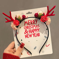 HKM-990035 Festive Children's Hair Accessories Headband with Snowflakes, Elks, and Santa Claus for Holiday Dress-Up