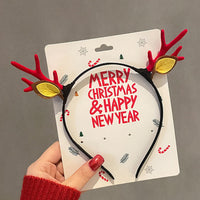 HKM-990035 Festive Children's Hair Accessories Headband with Snowflakes, Elks, and Santa Claus for Holiday Dress-Up