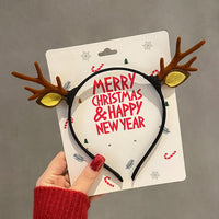 HKM-990035 Festive Children's Hair Accessories Headband with Snowflakes, Elks, and Santa Claus for Holiday Dress-Up
