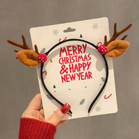 HKM-990035 Festive Children's Hair Accessories Headband with Snowflakes, Elks, and Santa Claus for Holiday Dress-Up