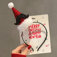 HKM-990035 Festive Children's Hair Accessories Headband with Snowflakes, Elks, and Santa Claus for Holiday Dress-Up