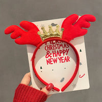 HKM-990035 Festive Children's Hair Accessories Headband with Snowflakes, Elks, and Santa Claus for Holiday Dress-Up