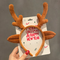 HKM-990035 Festive Children's Hair Accessories Headband with Snowflakes, Elks, and Santa Claus for Holiday Dress-Up