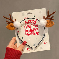 HKM-990035 Festive Children's Hair Accessories Headband with Snowflakes, Elks, and Santa Claus for Holiday Dress-Up