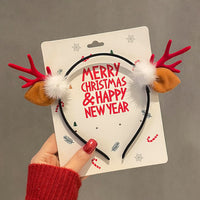 HKM-990035 Festive Children's Hair Accessories Headband with Snowflakes, Elks, and Santa Claus for Holiday Dress-Up