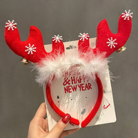 HKM-990035 Festive Children's Hair Accessories Headband with Snowflakes, Elks, and Santa Claus for Holiday Dress-Up