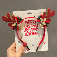 HKM-990035 Festive Children's Hair Accessories Headband with Snowflakes, Elks, and Santa Claus for Holiday Dress-Up