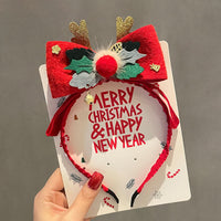 HKM-990035 Festive Children's Hair Accessories Headband with Snowflakes, Elks, and Santa Claus for Holiday Dress-Up