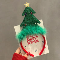 HKM-990035 Festive Children's Hair Accessories Headband with Snowflakes, Elks, and Santa Claus for Holiday Dress-Up