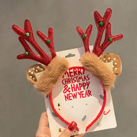 HKM-990035 Festive Children's Hair Accessories Headband with Snowflakes, Elks, and Santa Claus for Holiday Dress-Up
