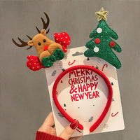 HKM-990035 Festive Children's Hair Accessories Headband with Snowflakes, Elks, and Santa Claus for Holiday Dress-Up